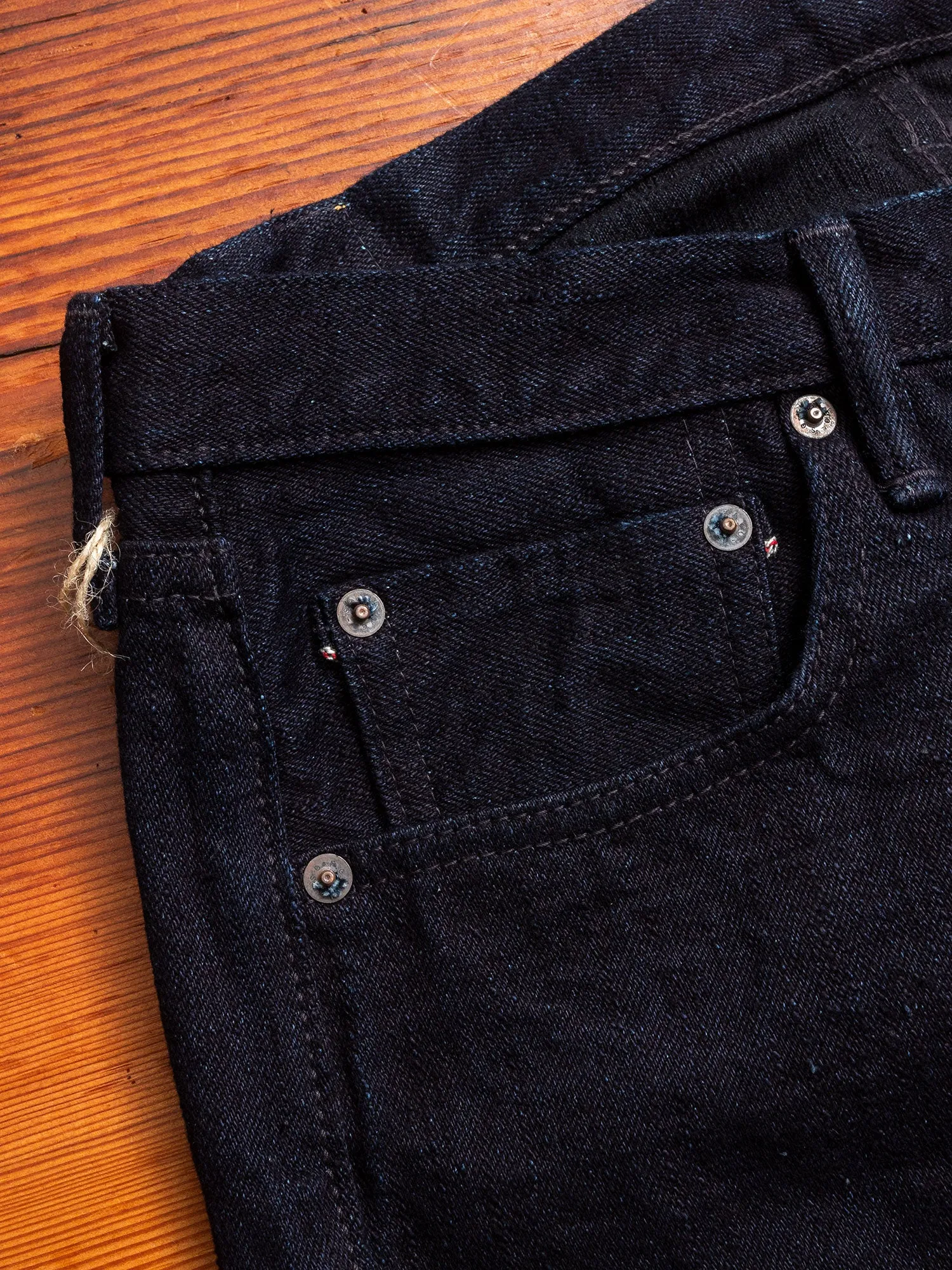 1110SR-BK "Super Rough" 15.5oz Indigo/Black Selvedge Denim - Tapered Fit