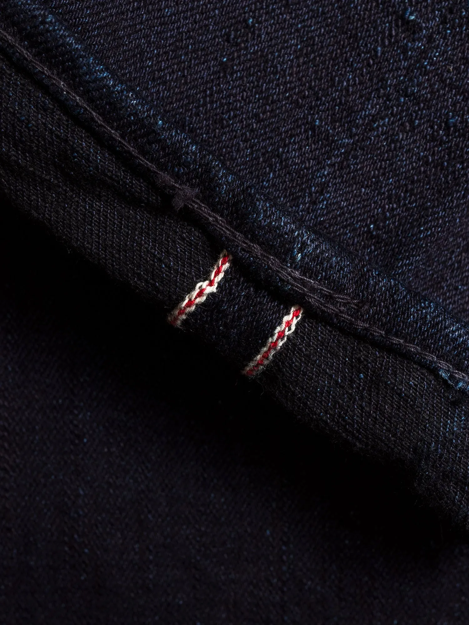 1110SR-BK "Super Rough" 15.5oz Indigo/Black Selvedge Denim - Tapered Fit