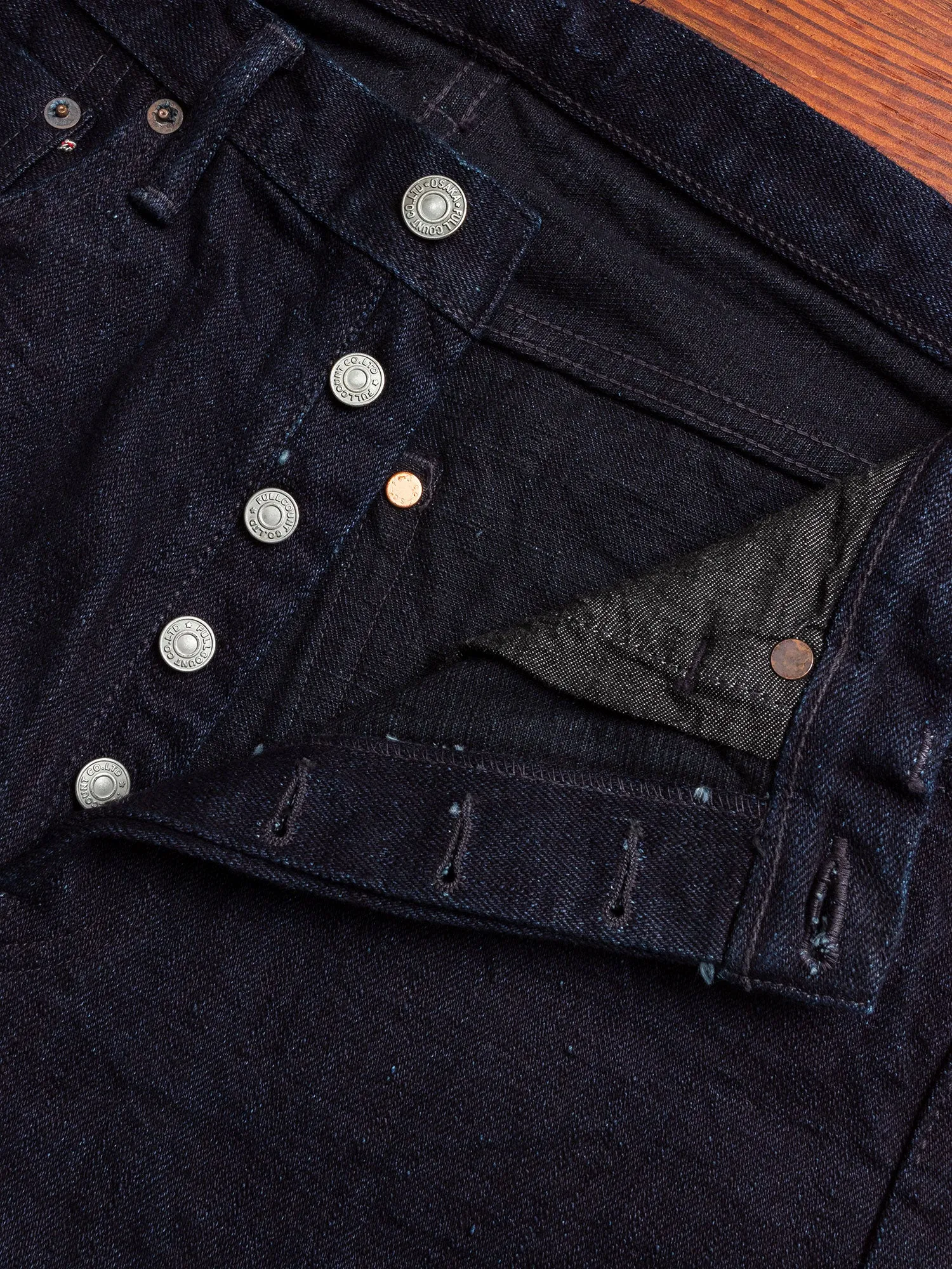 1110SR-BK "Super Rough" 15.5oz Indigo/Black Selvedge Denim - Tapered Fit