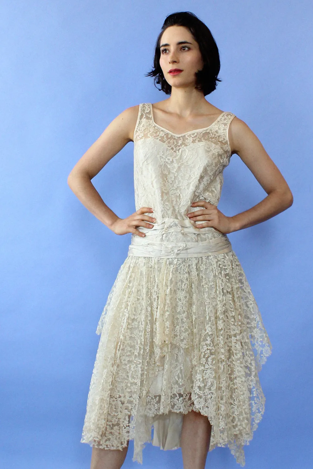 1920s Juliette Lace Dress XS