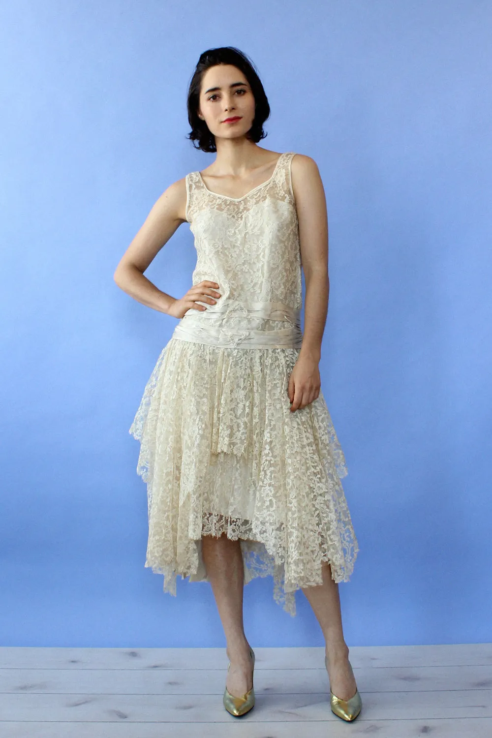 1920s Juliette Lace Dress XS