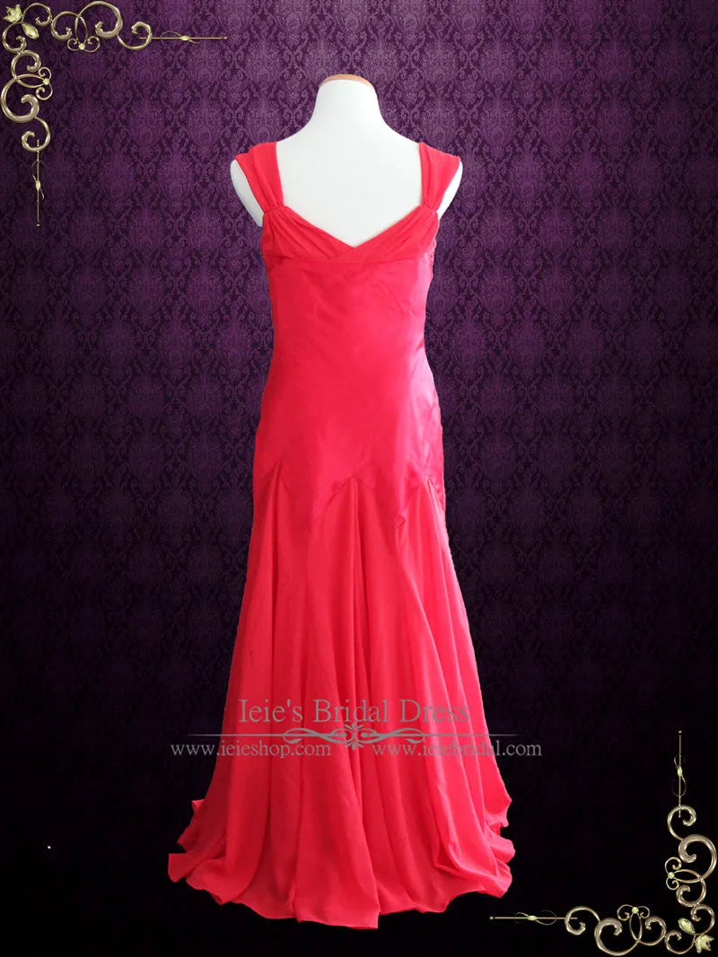 1920s Vintage Inspired Red Long Wedding Dress JORDAN