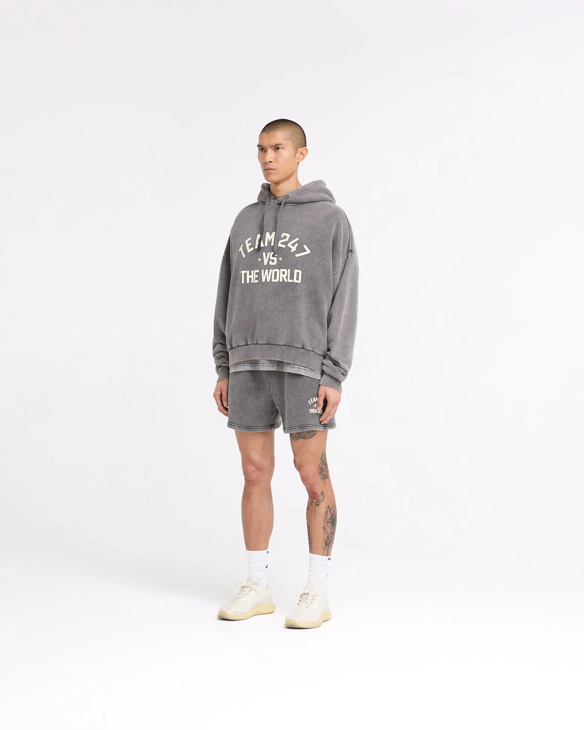 247 Vs The World Boxy Hoodie - Pewter