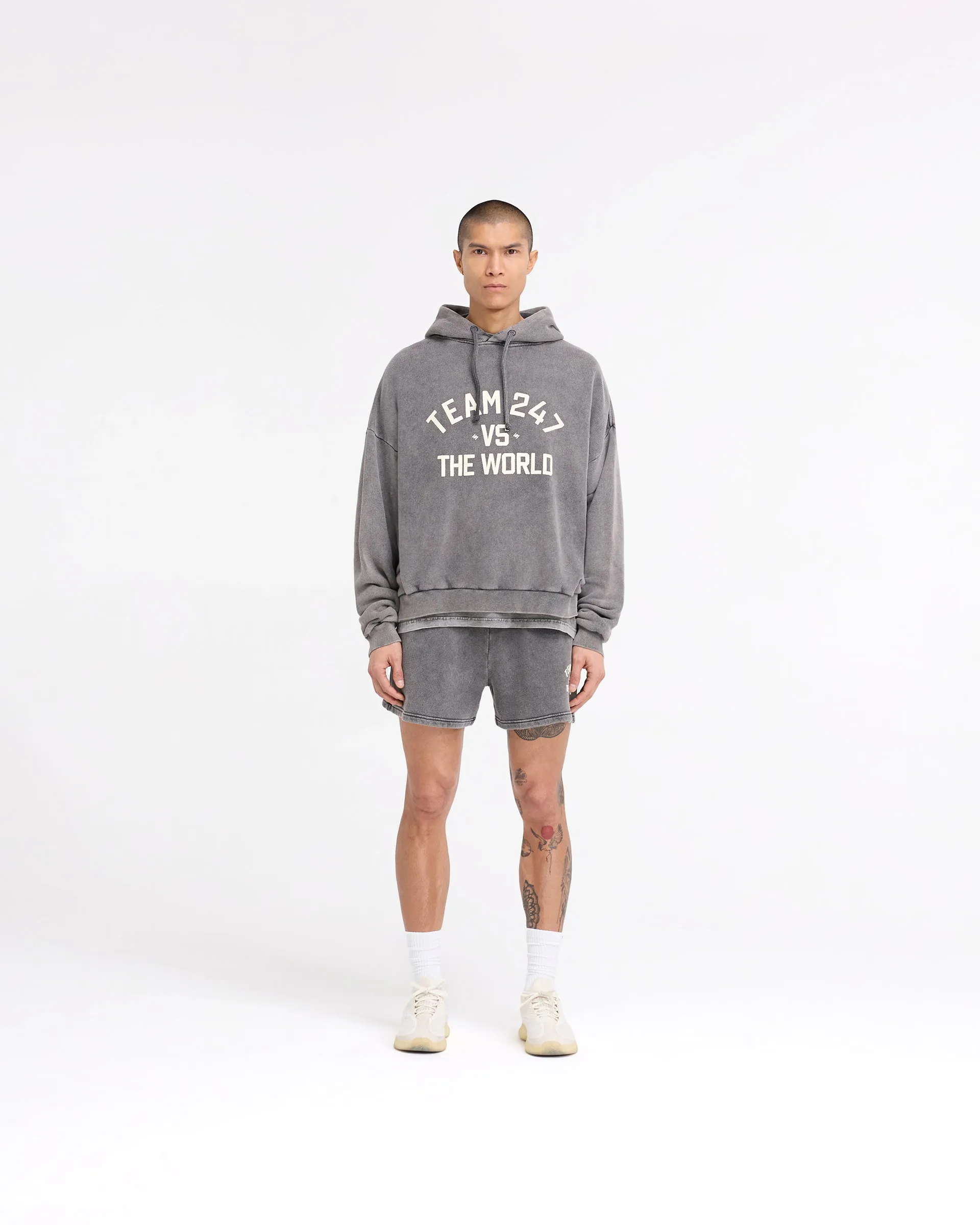 247 Vs The World Boxy Hoodie - Pewter