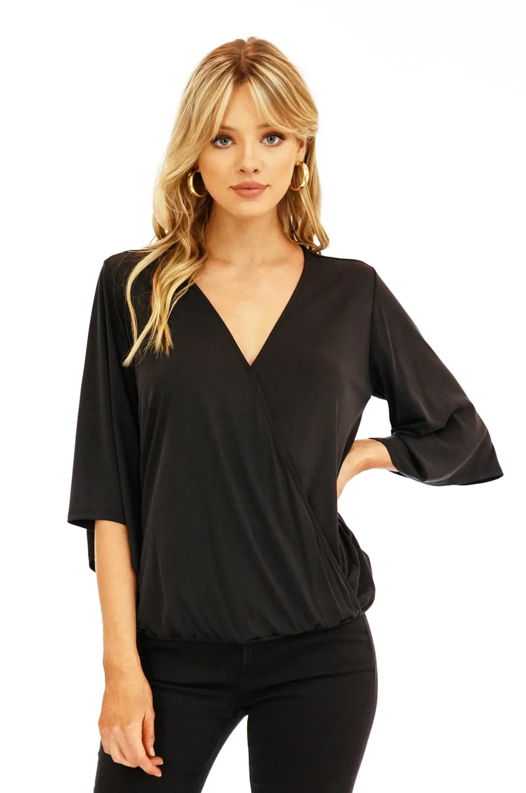 3/4 Sleeve Cupro Top