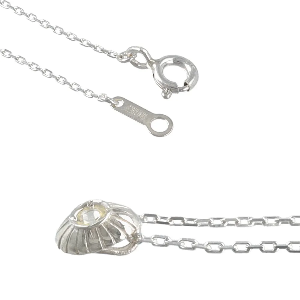 925 Silver Lemon Quarts Short Necklace