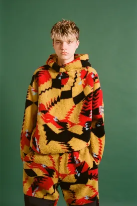 Abstract Oversized Fleece Hoodie