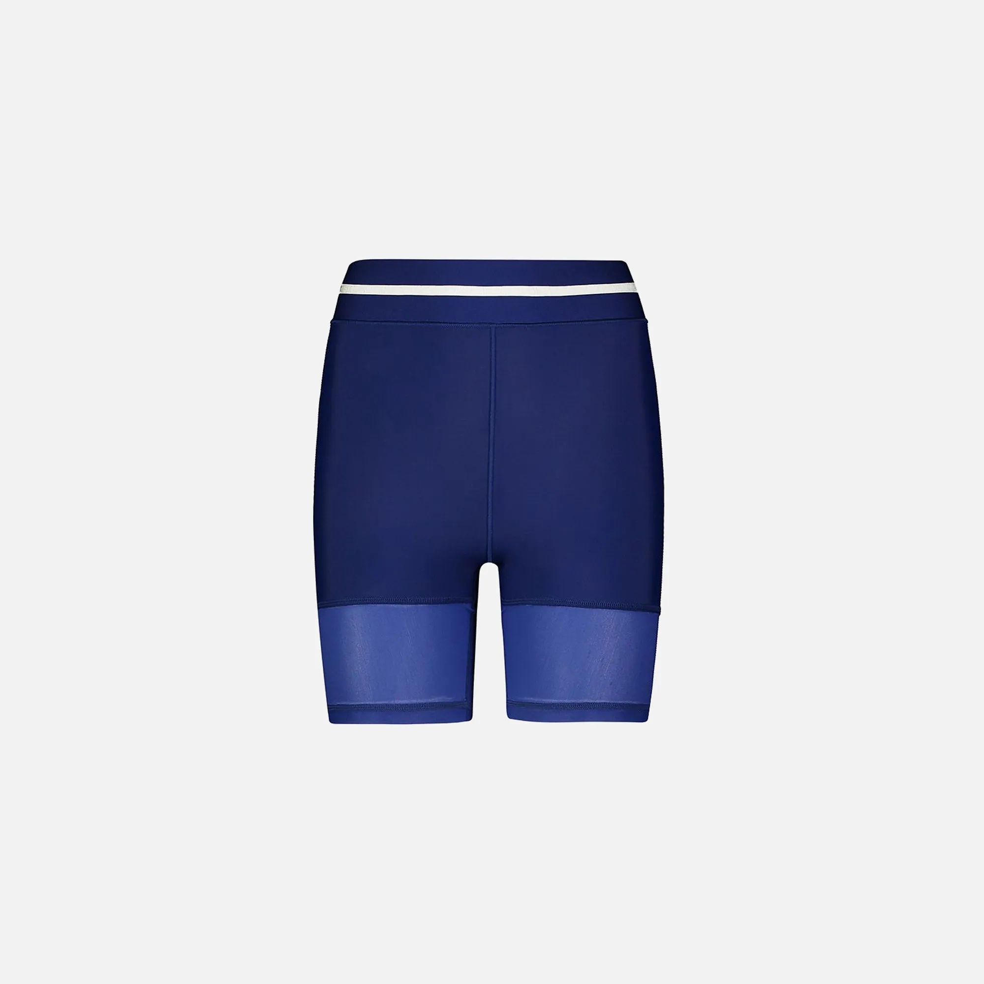 Adam Selman Sheer Stripe Biker Short - Royal