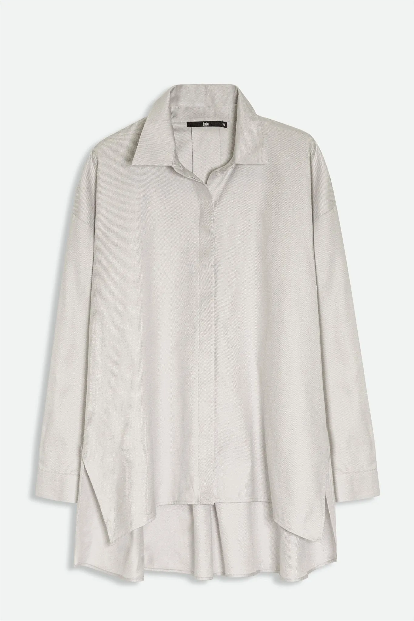 ADDIE SHIRT IN ITALIAN COTTON POLISHED TWILL SILVER