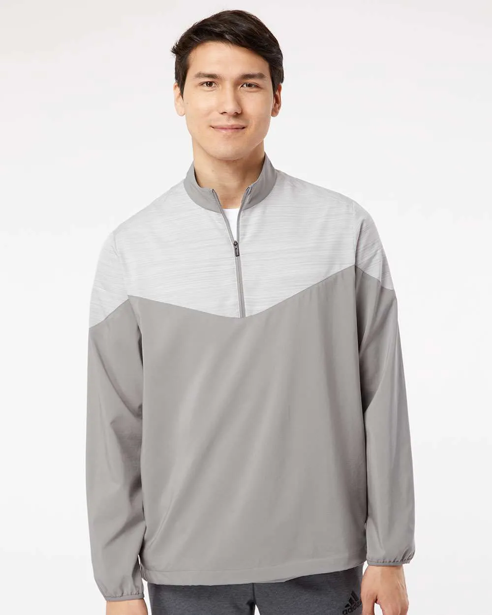 Adidas Heather Chevron Quarter-Zip Wind Pullover