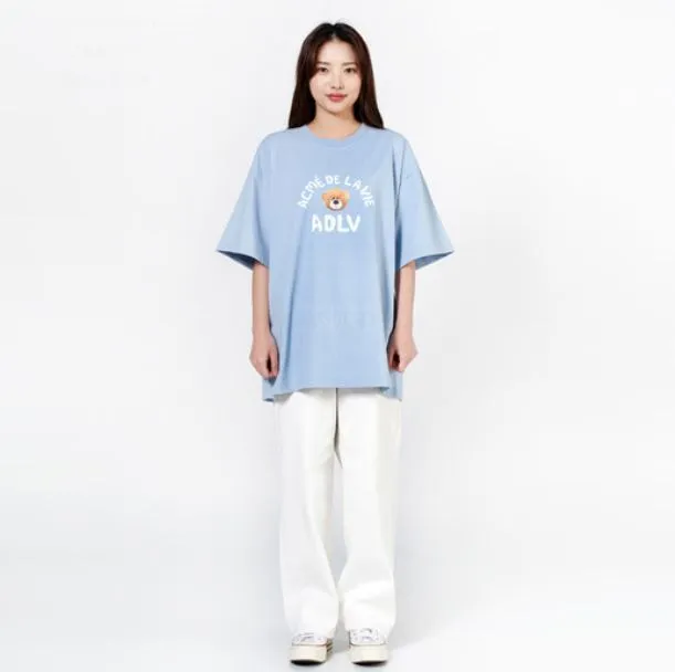 ADLV TEDDY BEAR T-Shirt TEE SKY BLUE (DIRECTLY FROM KOREA)