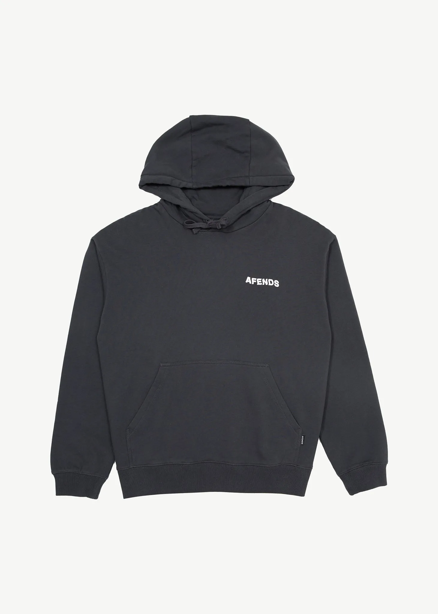 AFENDS Mens Vinyl - Logo Hoodie - Charcoal