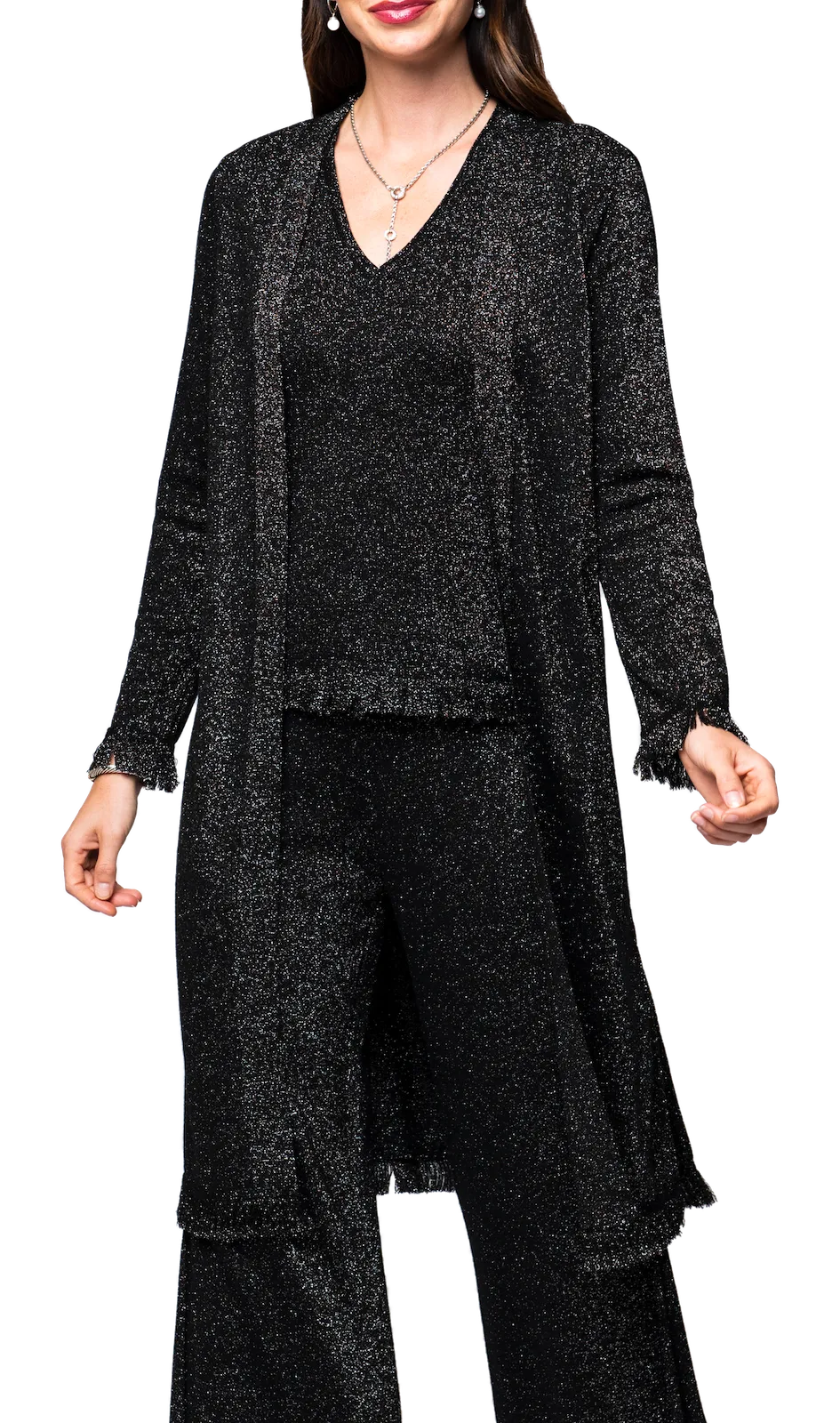 Ali Shimmery Duster / Coat ; Black Shimmer