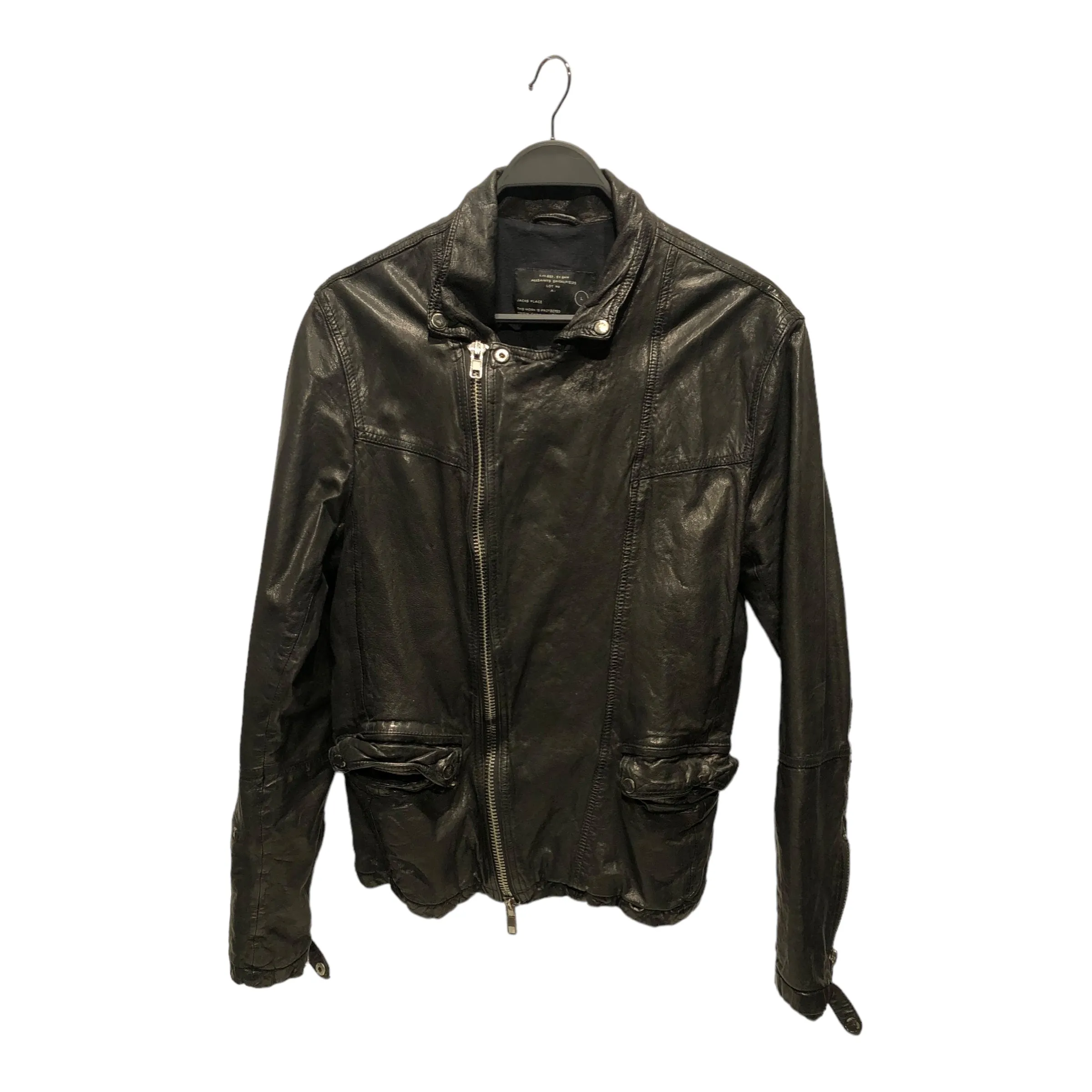 ALLSAINTS SPITALFIELDS/Leather Jkt/L/Leather/BLK/