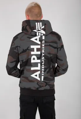 Alpha Industries Backprint Hoodie Black Camo 178318-125