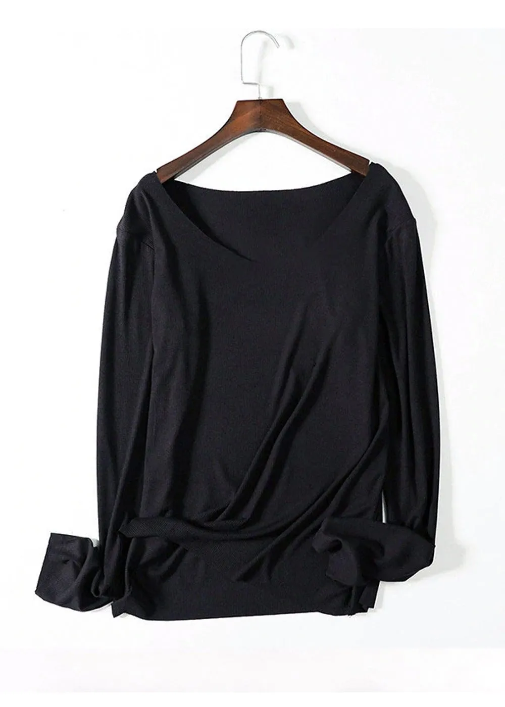 AMB Kate Long Sleeve V Neck Top