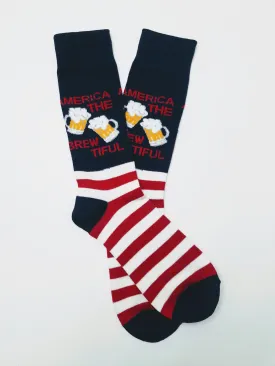 America the Brew Beer Crew Socks