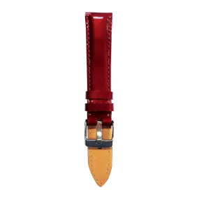 ARIES GOLD BURGUNDY GLOSS AG-L0024 SILVER BUCKLE RED LEATHER STRAP