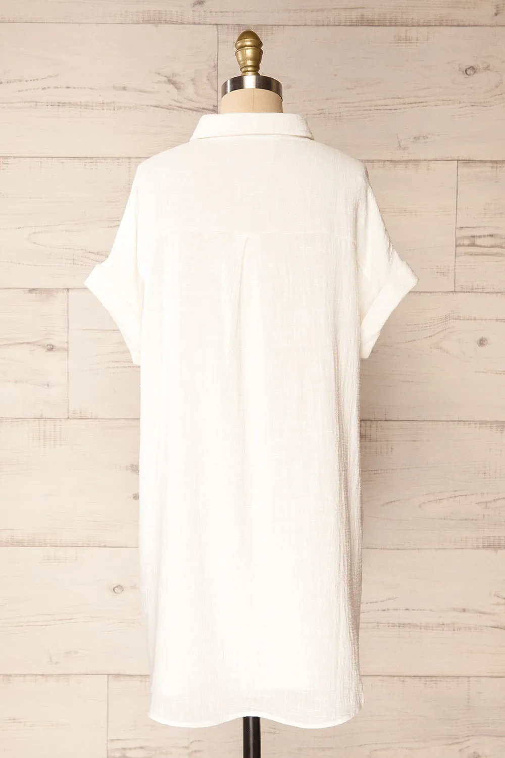 Arles Ivory | Short Shirt Dress w/ Pockets