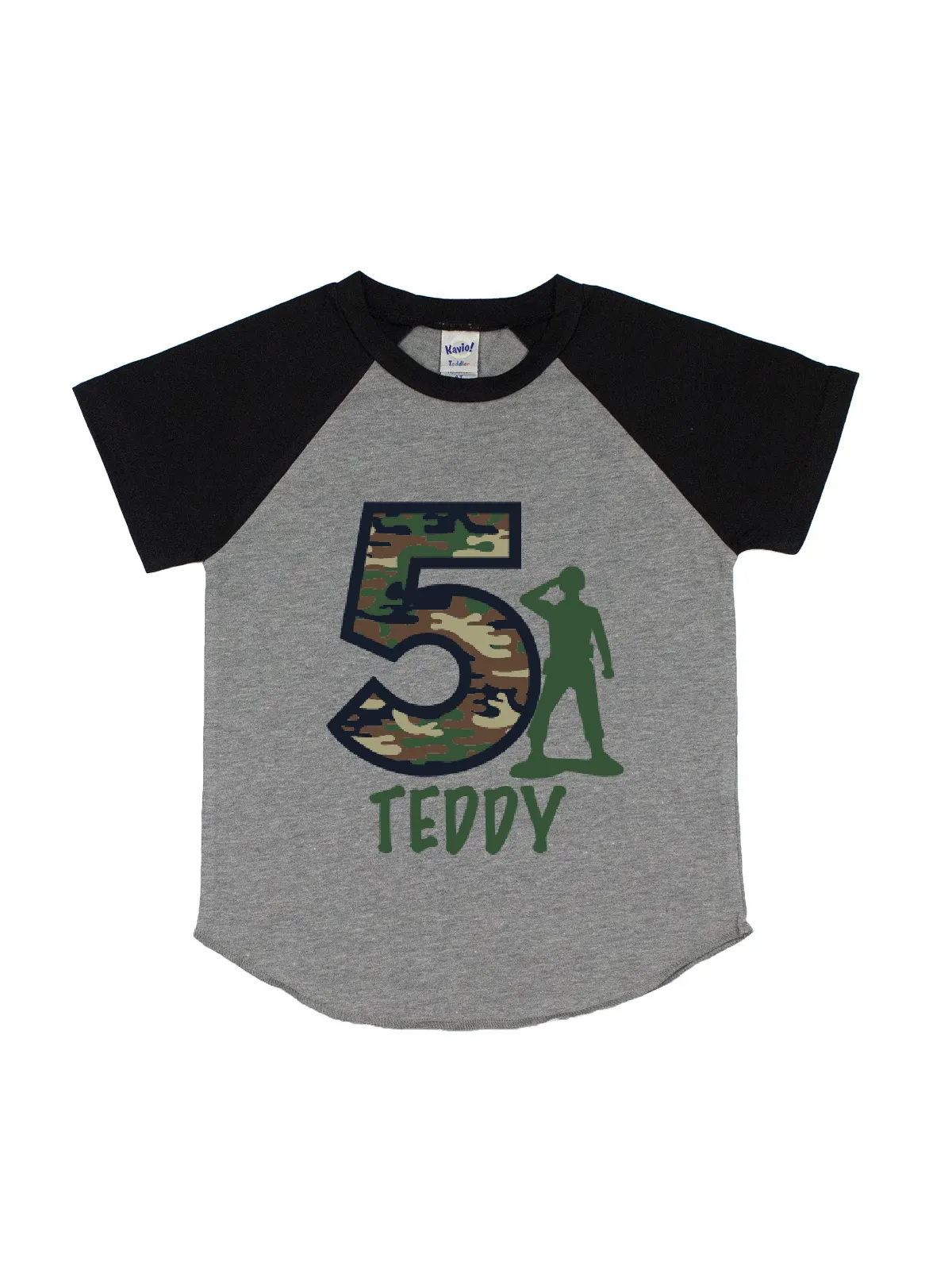 Army Man Camouflage Raglan Shirt - Gray & Black