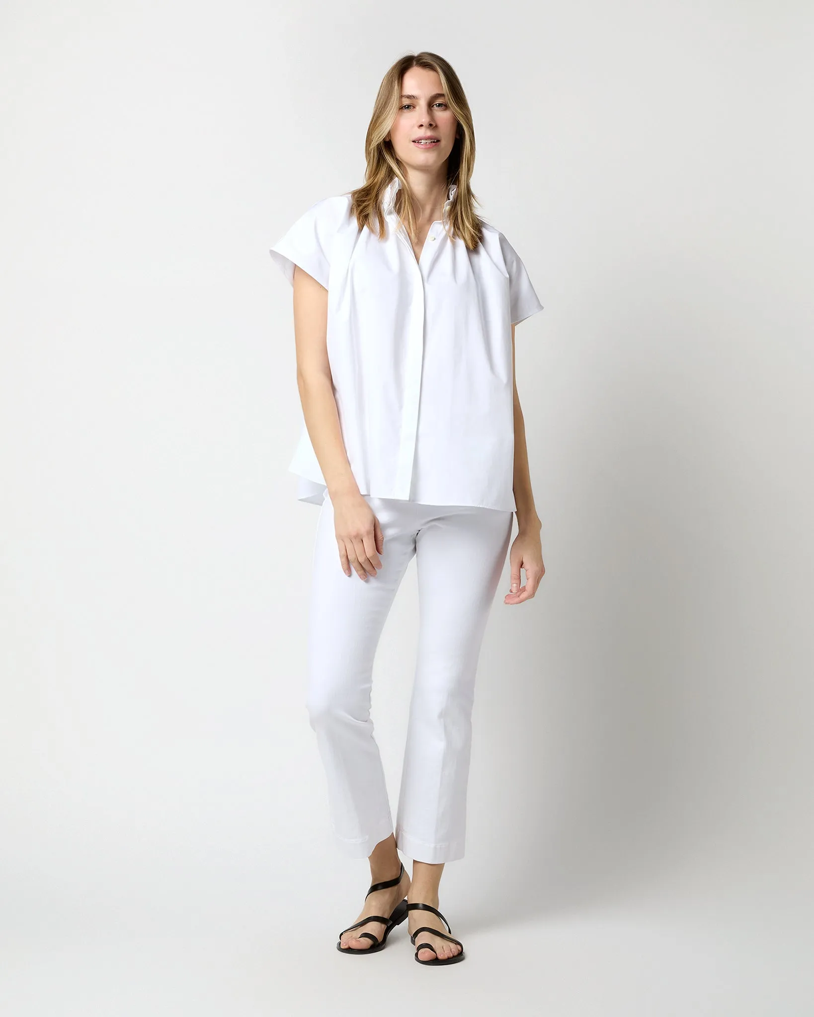 Atelier Kami Top in White Poplin