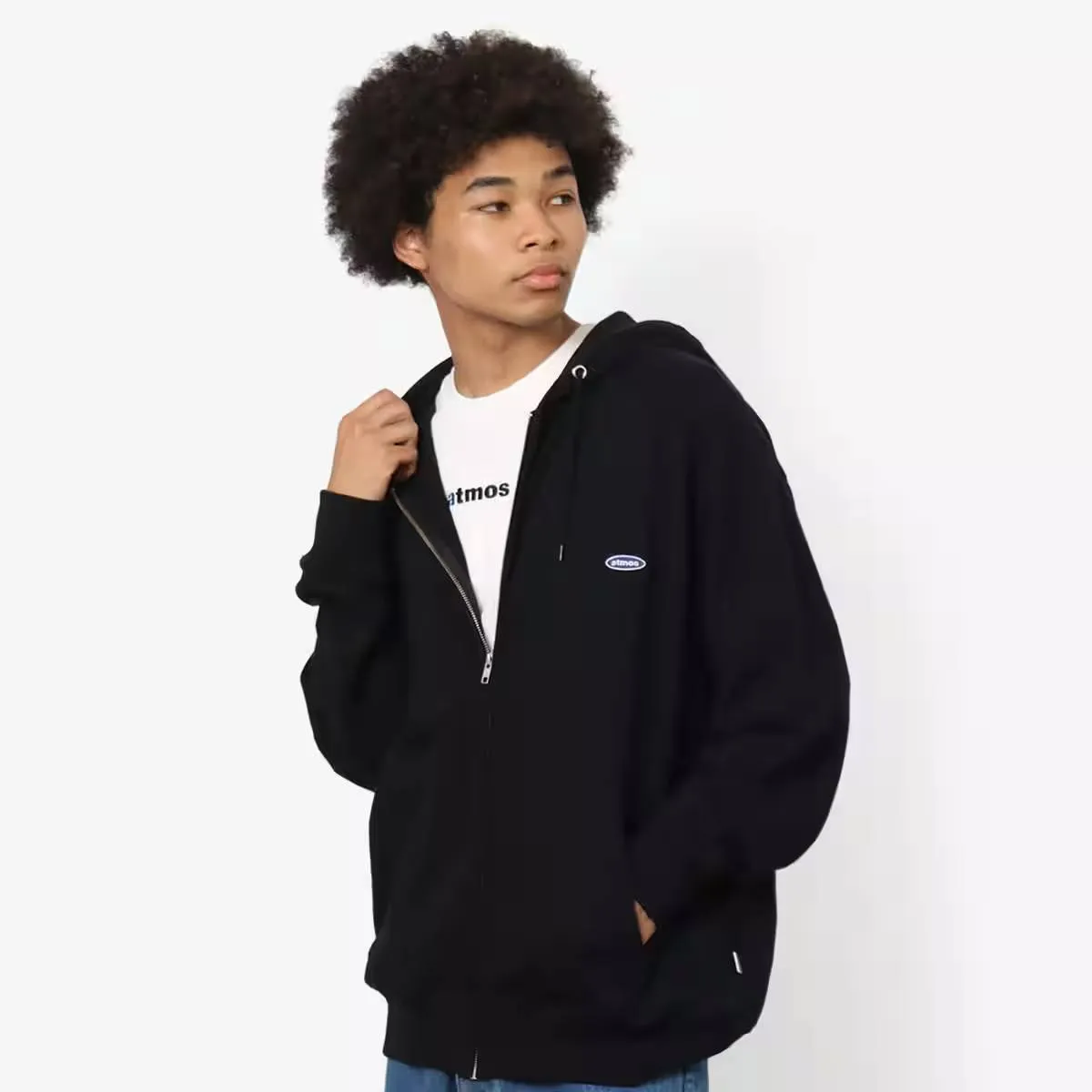 ATMOS SMALL LOGO ZIP UP HOODED SWEATSHIRT