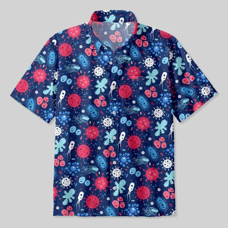 Bacteria Viruses Biology Button Up Pocket Shirt