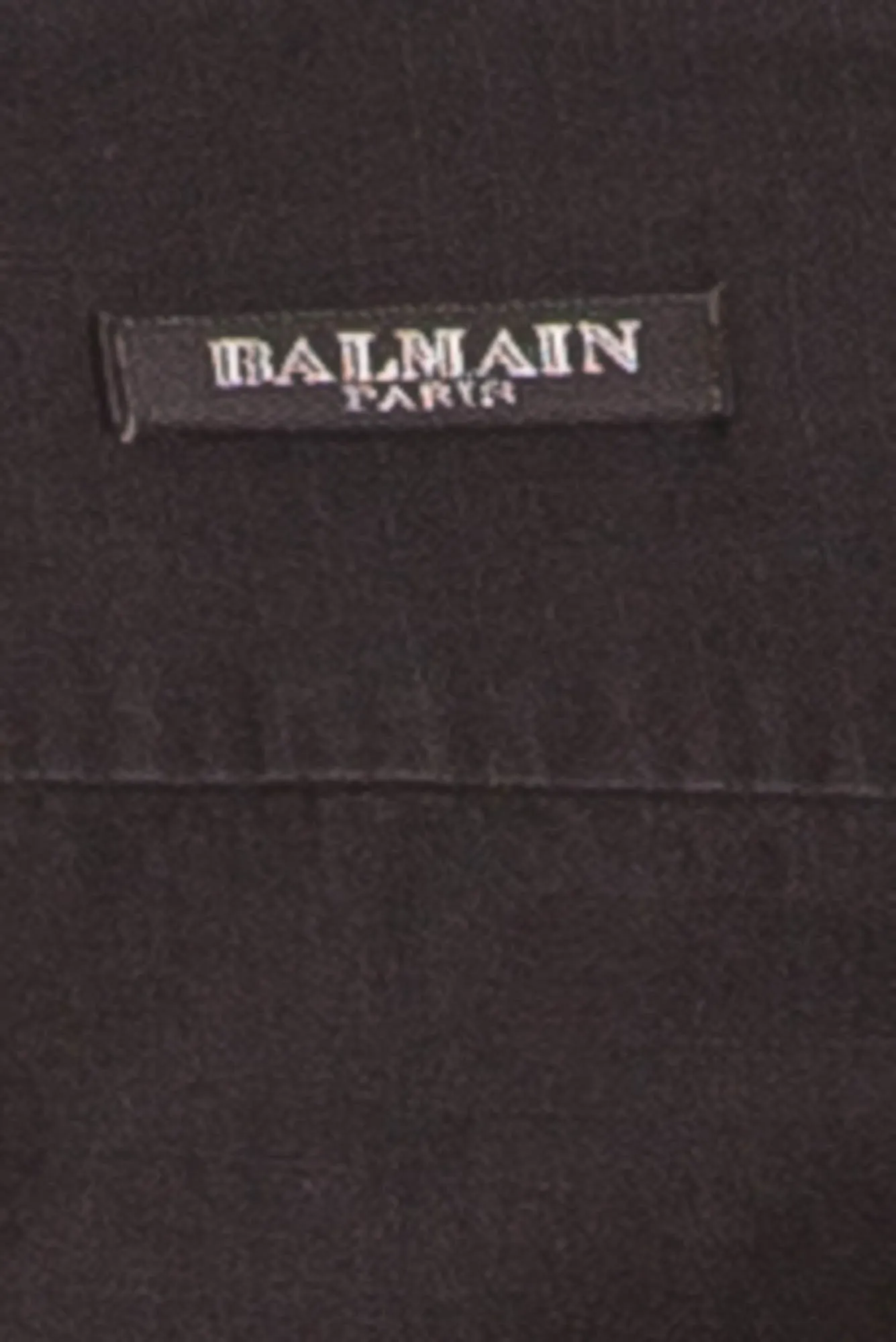 Balmain - Black Long Sleeve Button Down with Embellished Shoulders - FR 40