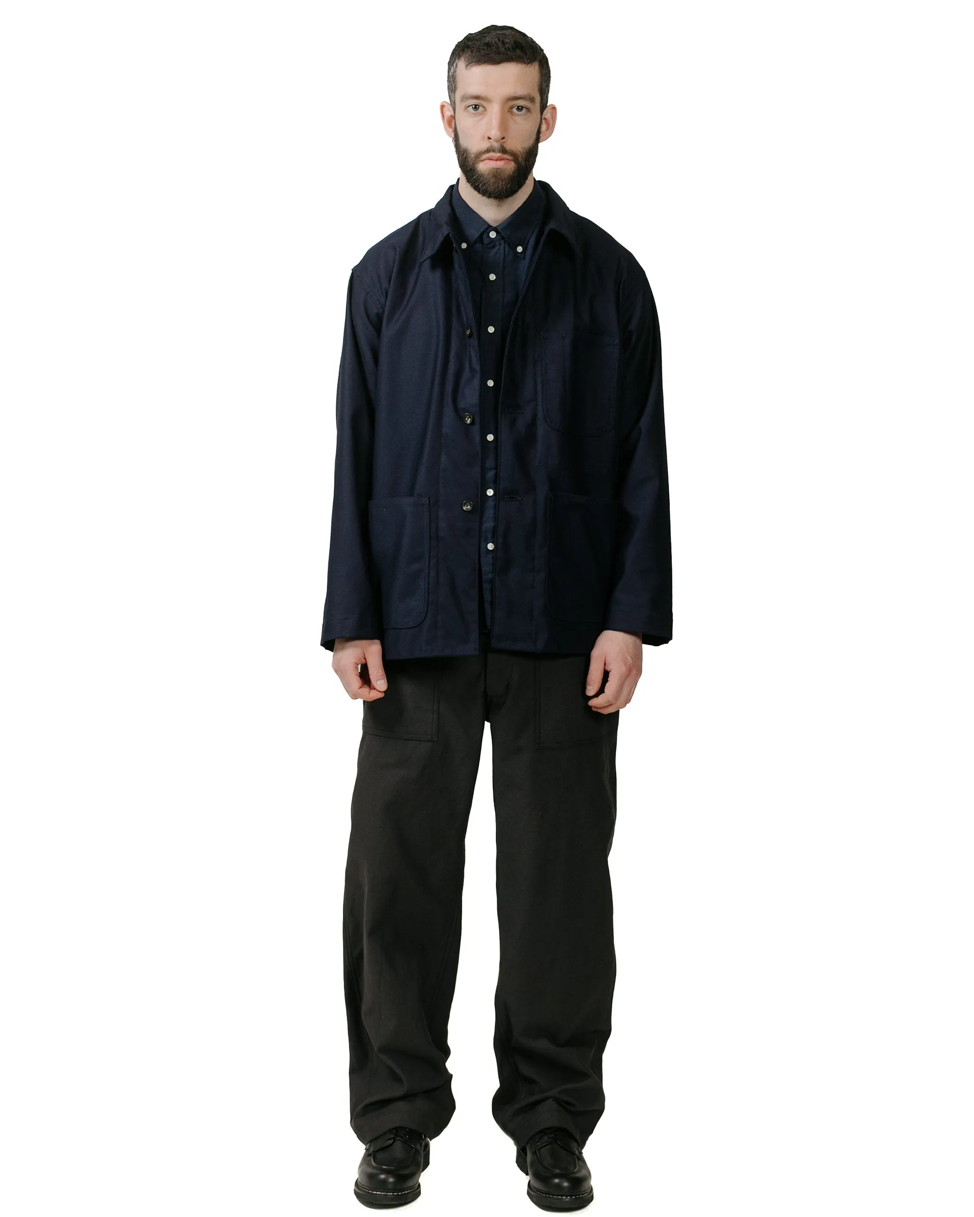 Beams Plus B.D. Short Sleeve COOLMAX® Linen Navy