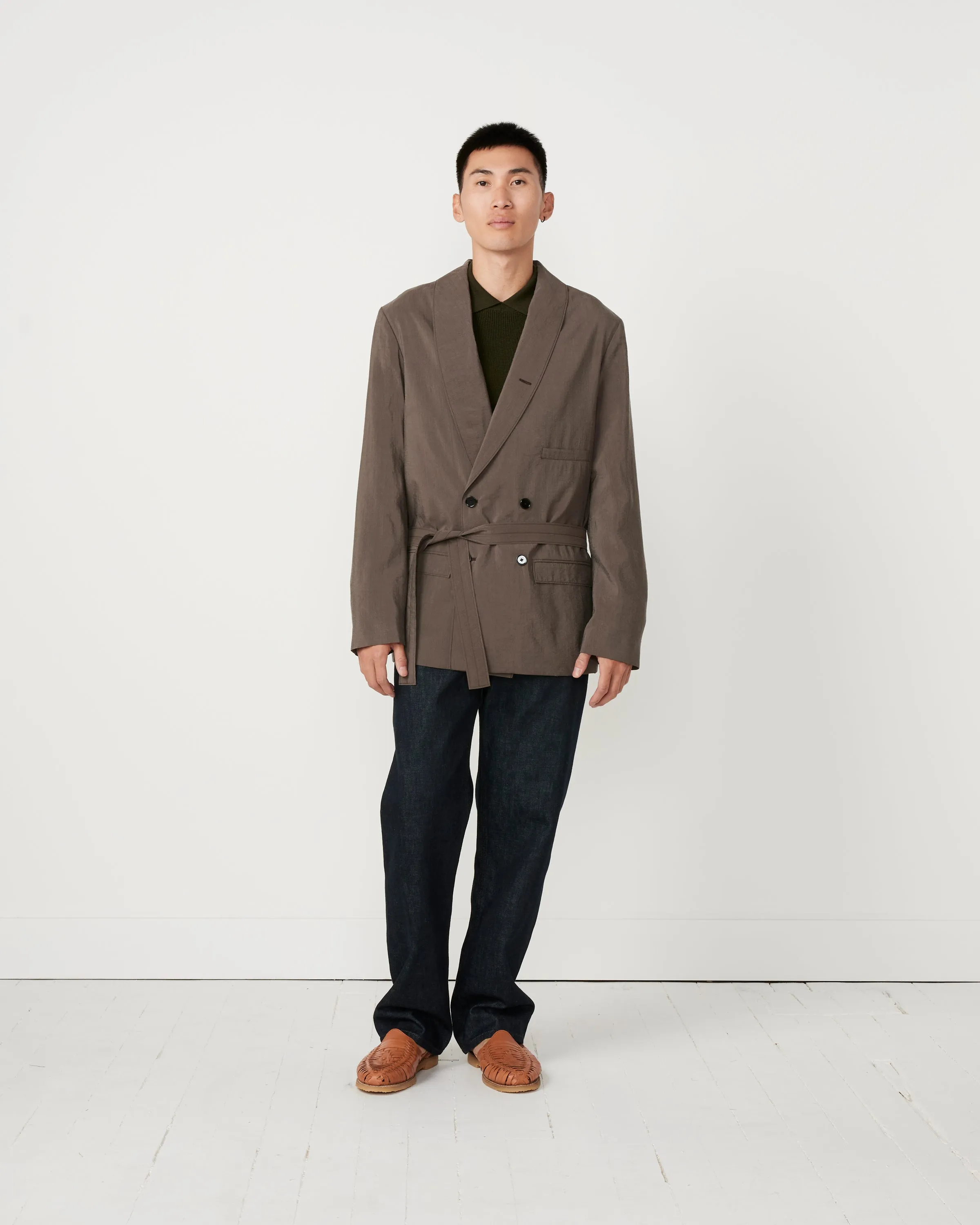 Belted DB Jacket in Brown