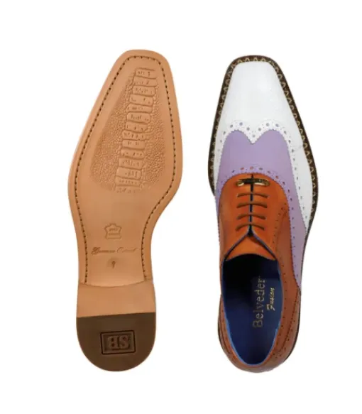 BELVEDERE KURT - ALMOND/PLUM/WHITE OSTRICH | Style # R30