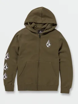 Big Boys Iconic Stone Zip Hoodie - Military