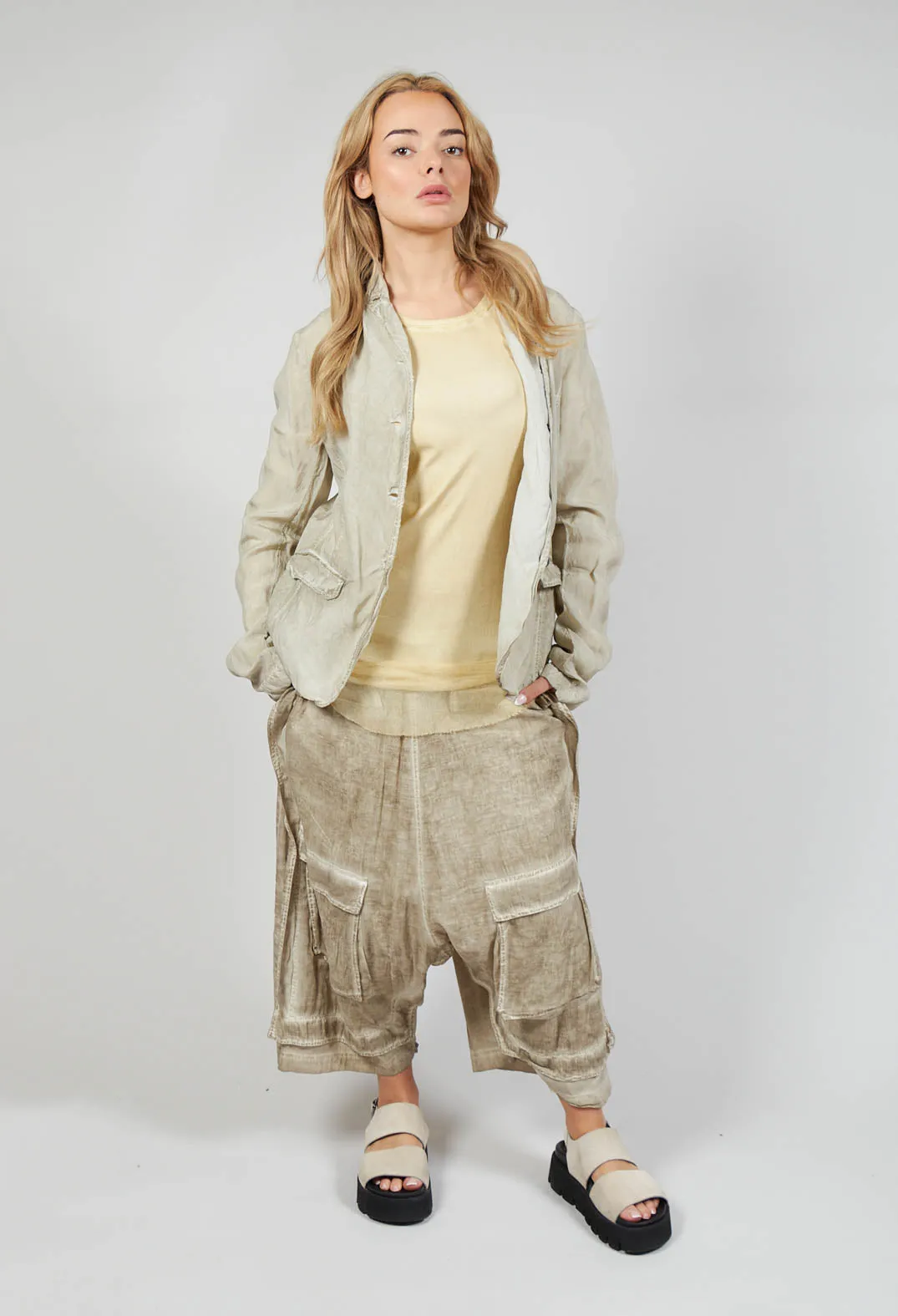 Bleached Jacket in Straw Cloud