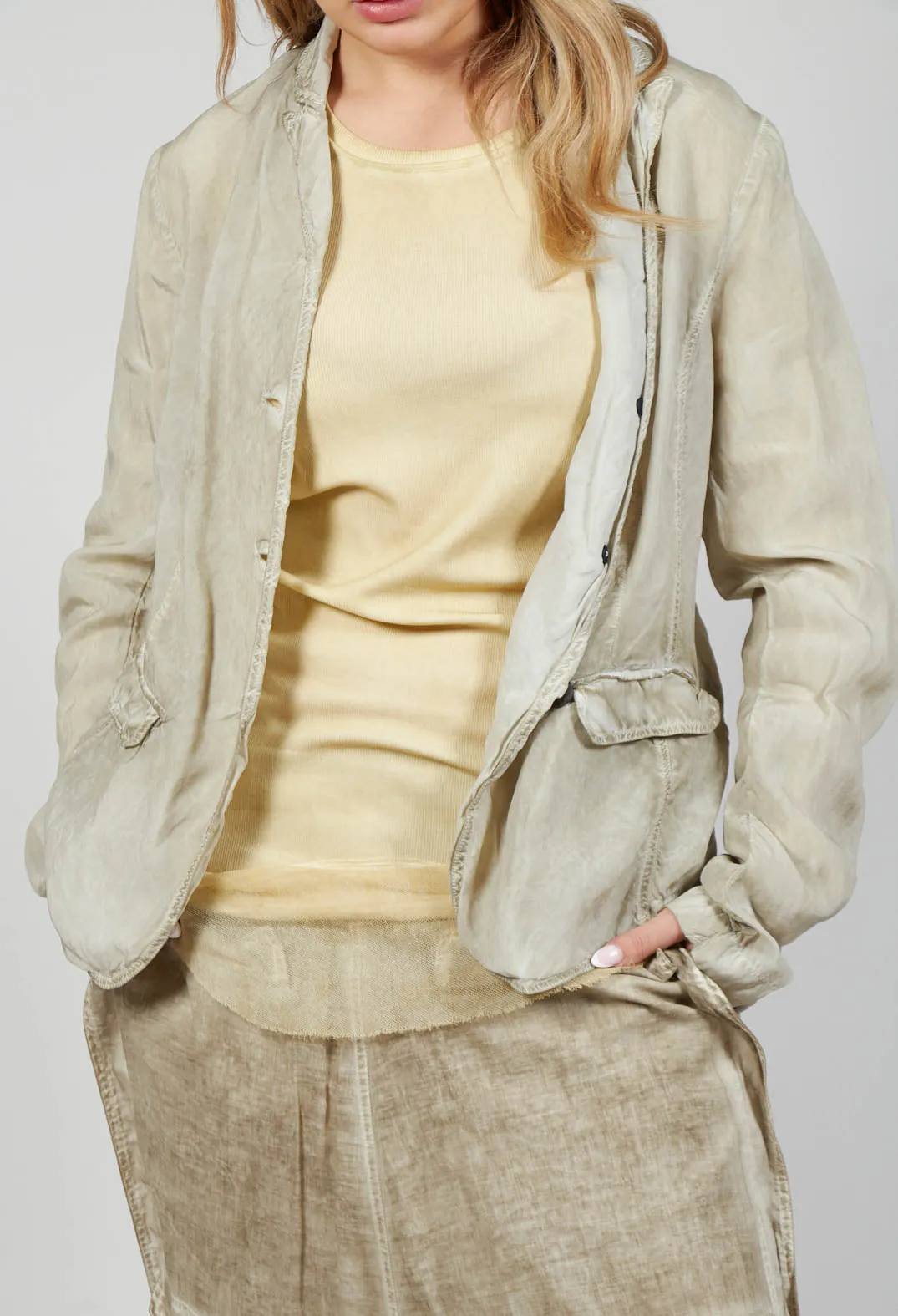 Bleached Jacket in Straw Cloud