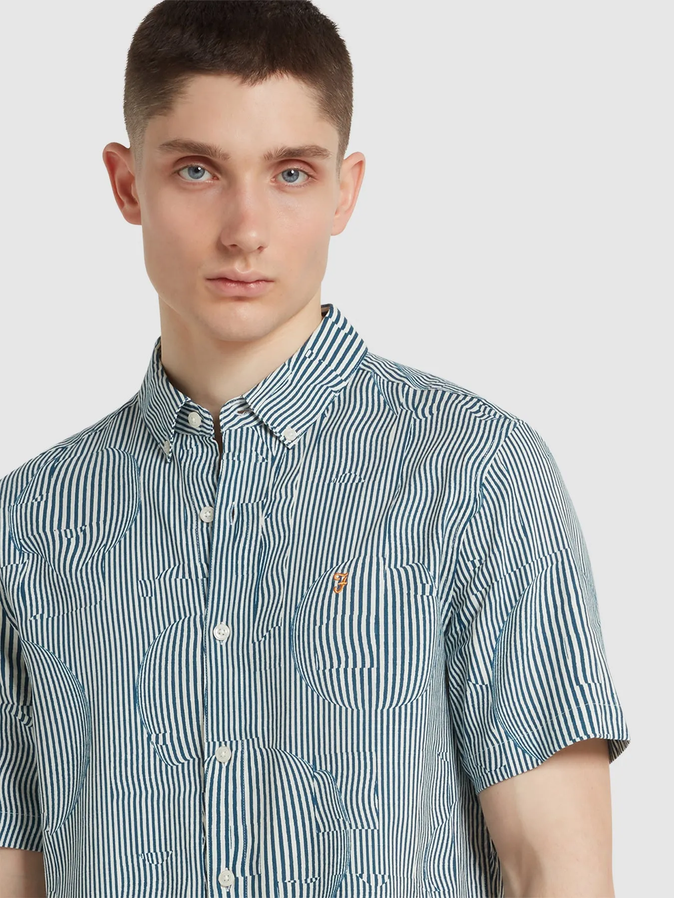 Blige Print Short Sleeve Shirt In Croft Green