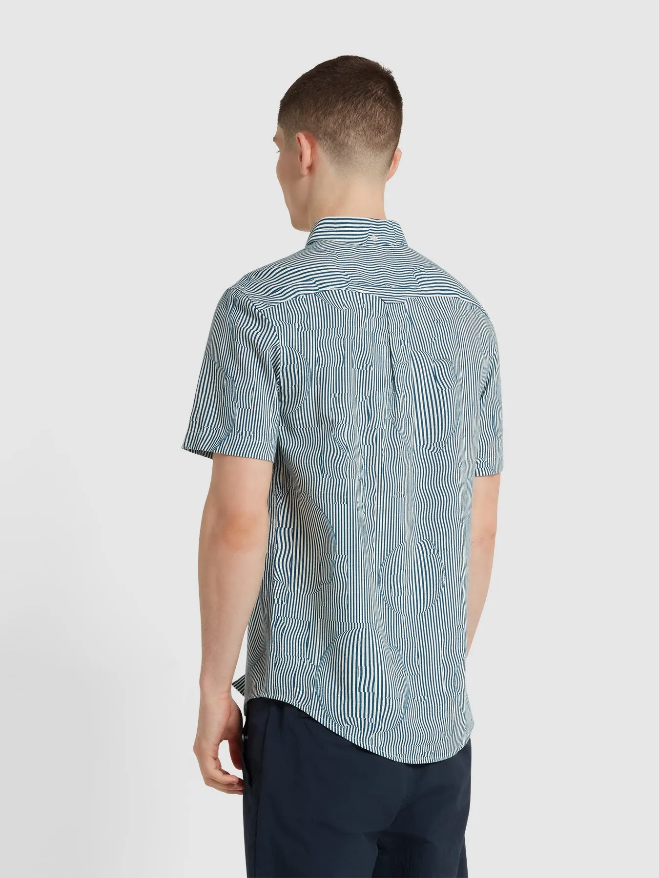 Blige Print Short Sleeve Shirt In Croft Green