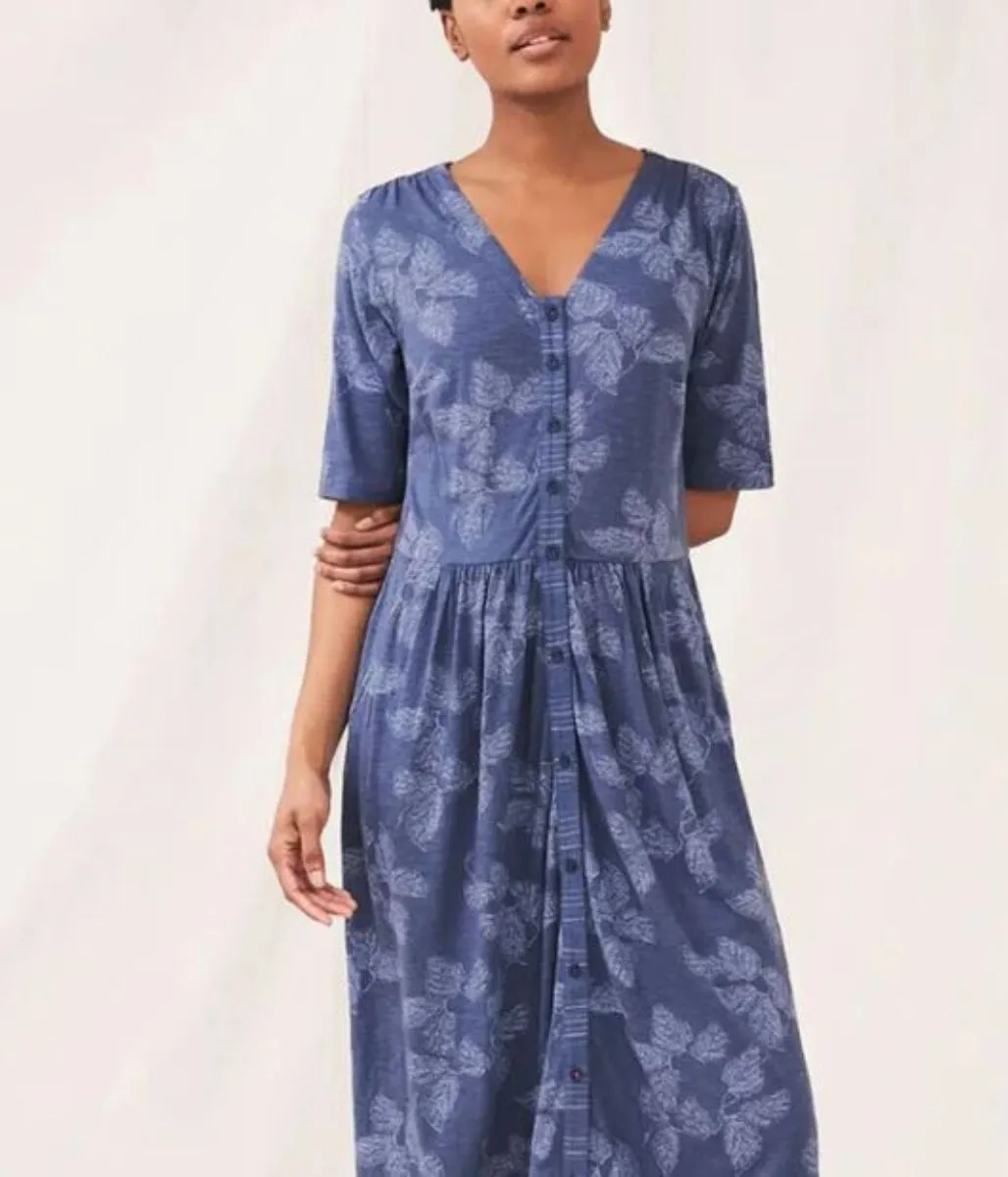 Blue Mia Cotton Midi Dress