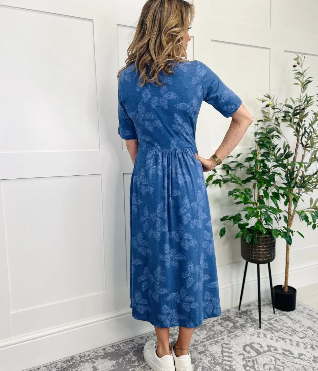 Blue Mia Cotton Midi Dress