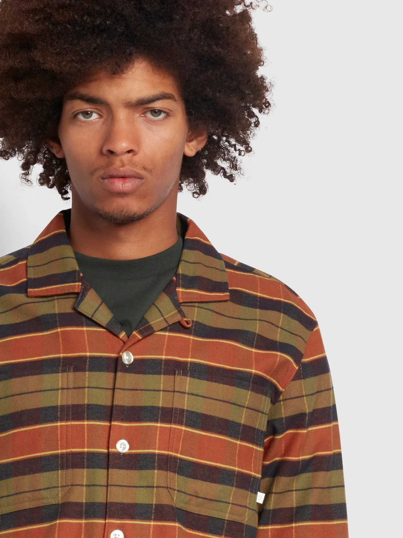 Bovell Check Reserve Organic Cotton Shirt In Terracotta