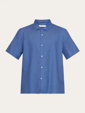 Box fit short sleeved linen shirt - Moonlight Blue