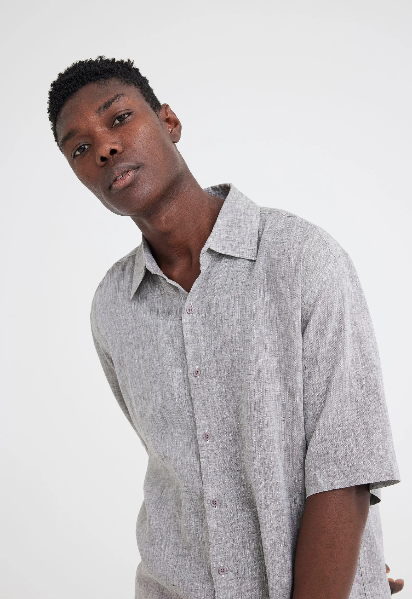 Boyer Linen Shirt - Grey Lava