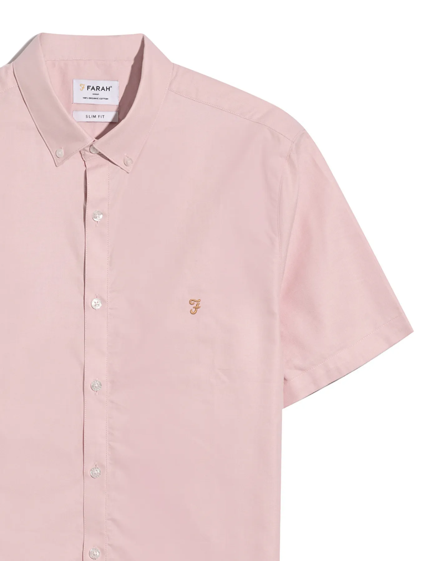 Brewer Short Sleeve Oxford Shirt In Powder Pink