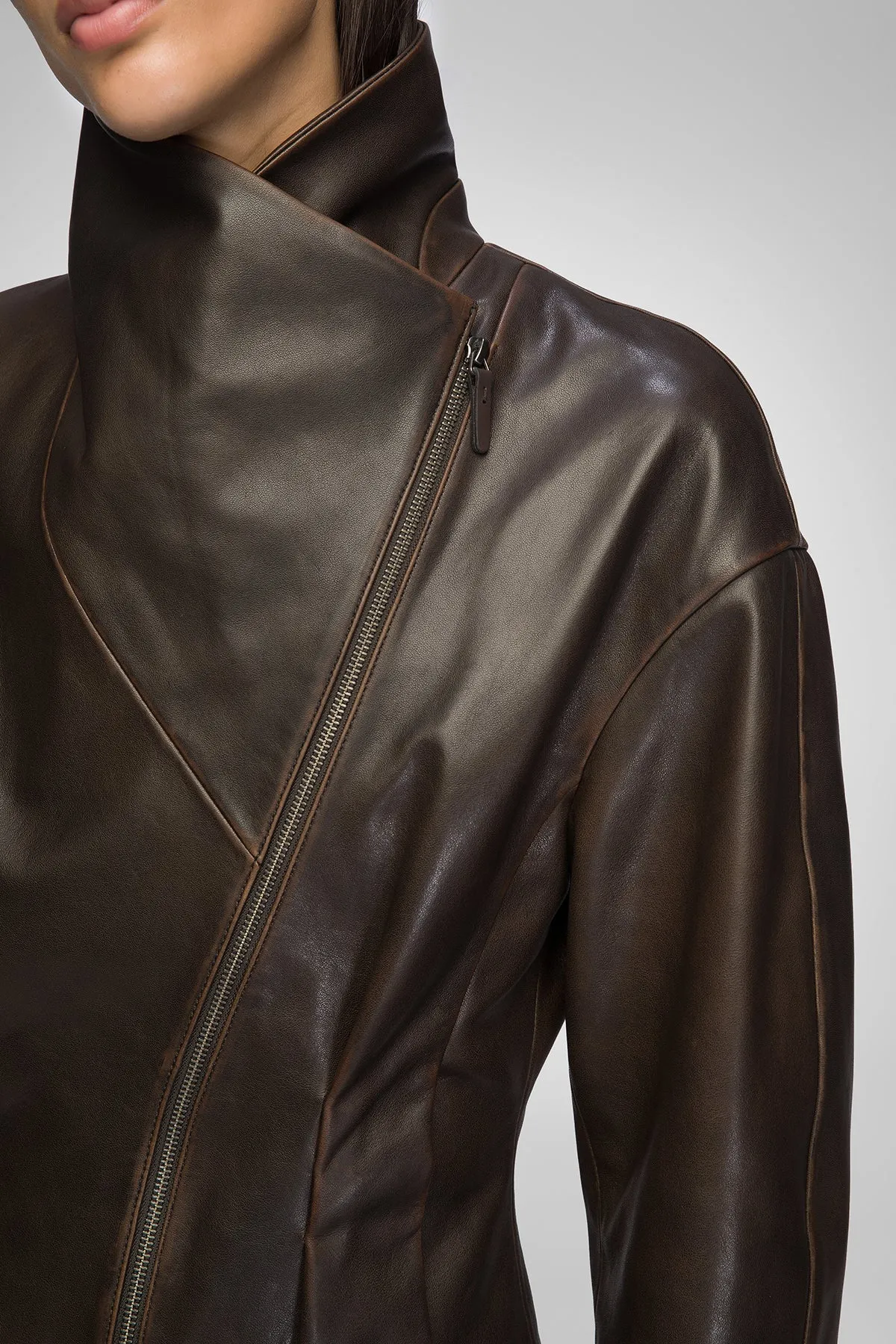 Briana - Brown Leather Jacket