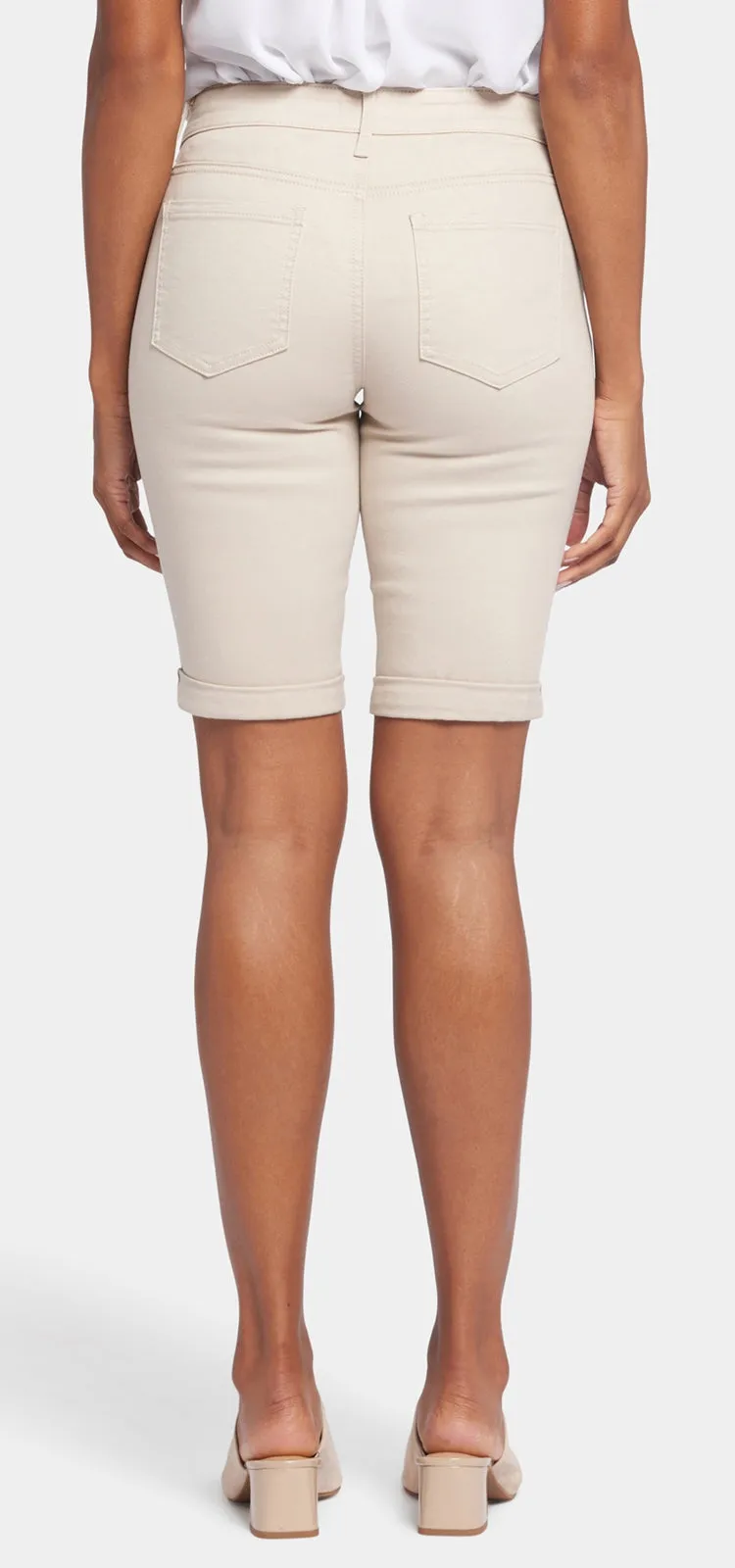 Briella Short Beige Gekleurde Denim | Feather