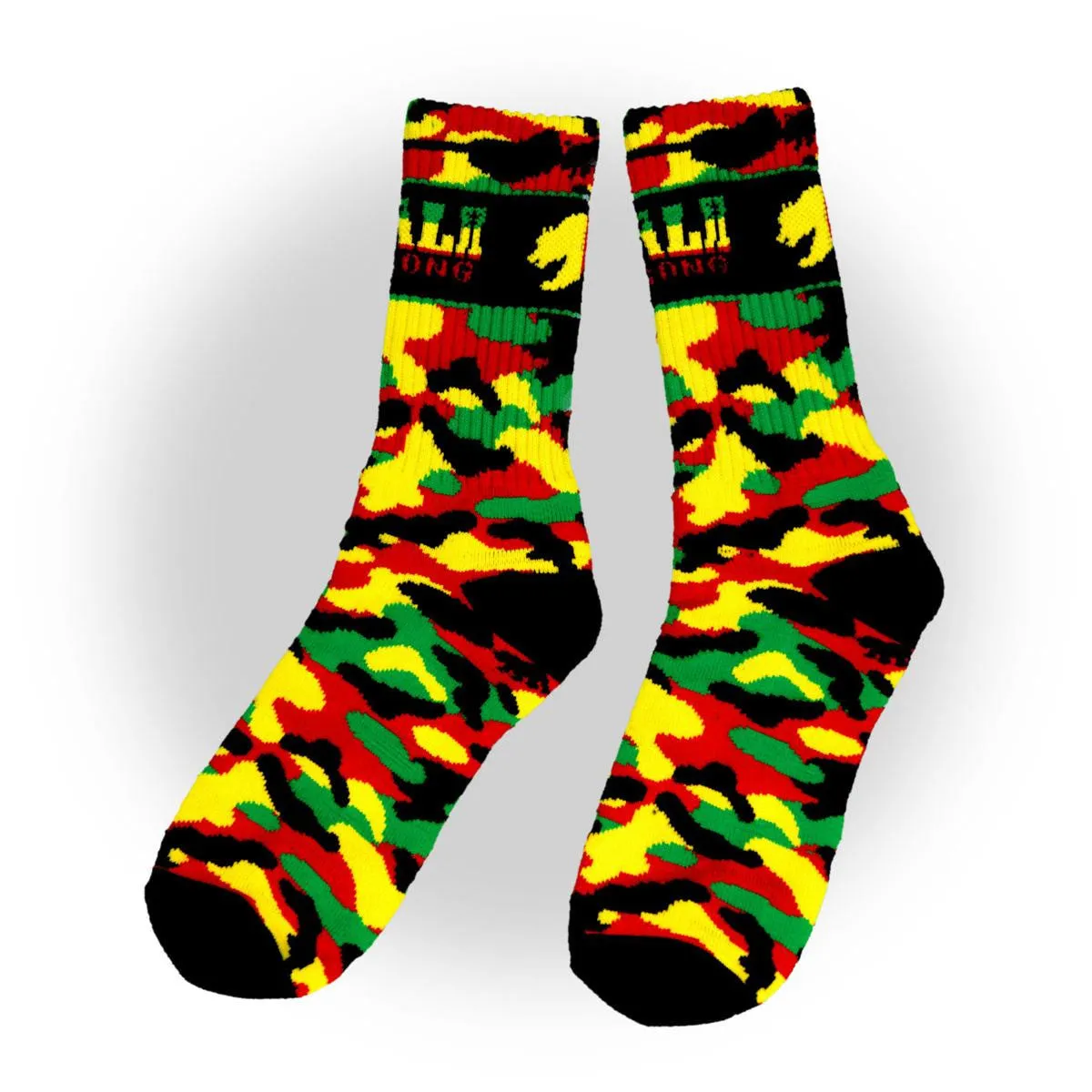 CALI Strong Rasta Camo Crew Socks