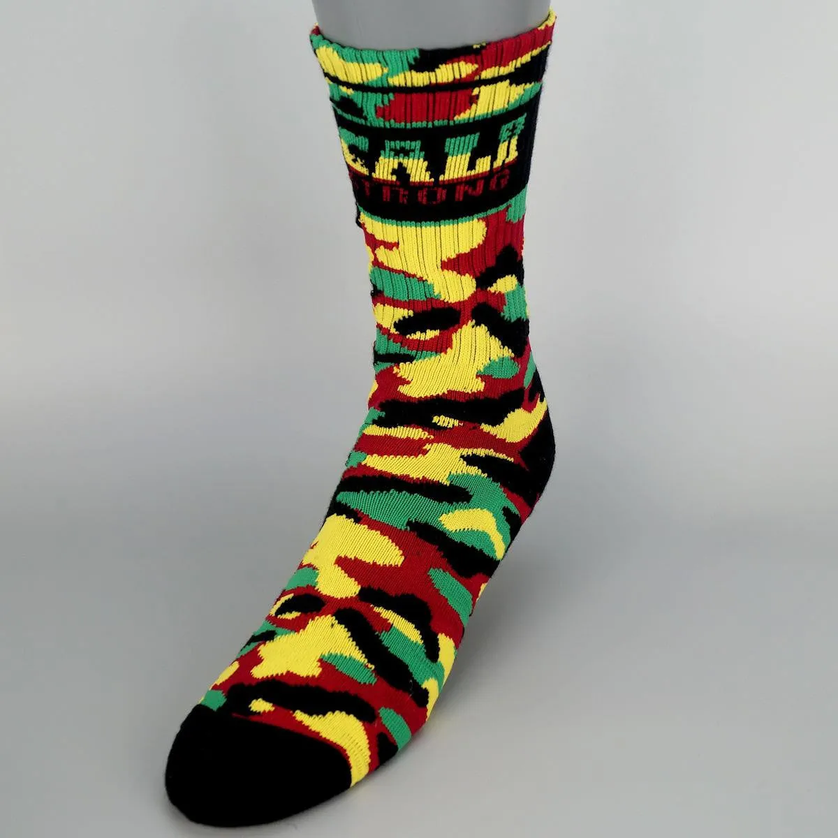 CALI Strong Rasta Camo Crew Socks