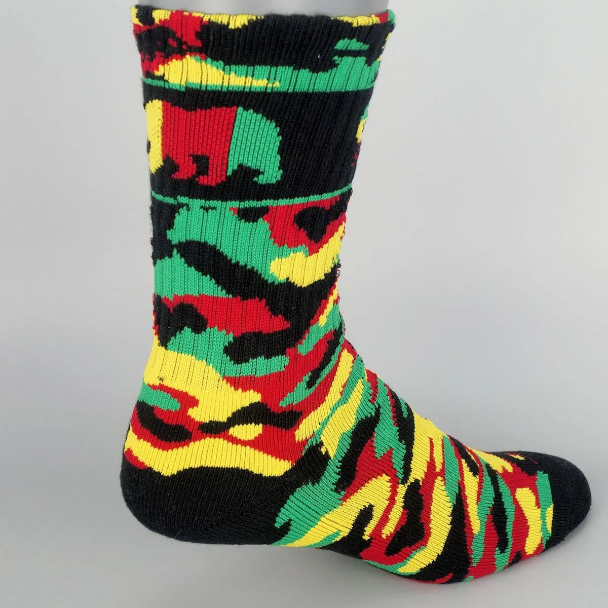 CALI Strong Rasta Camo Crew Socks