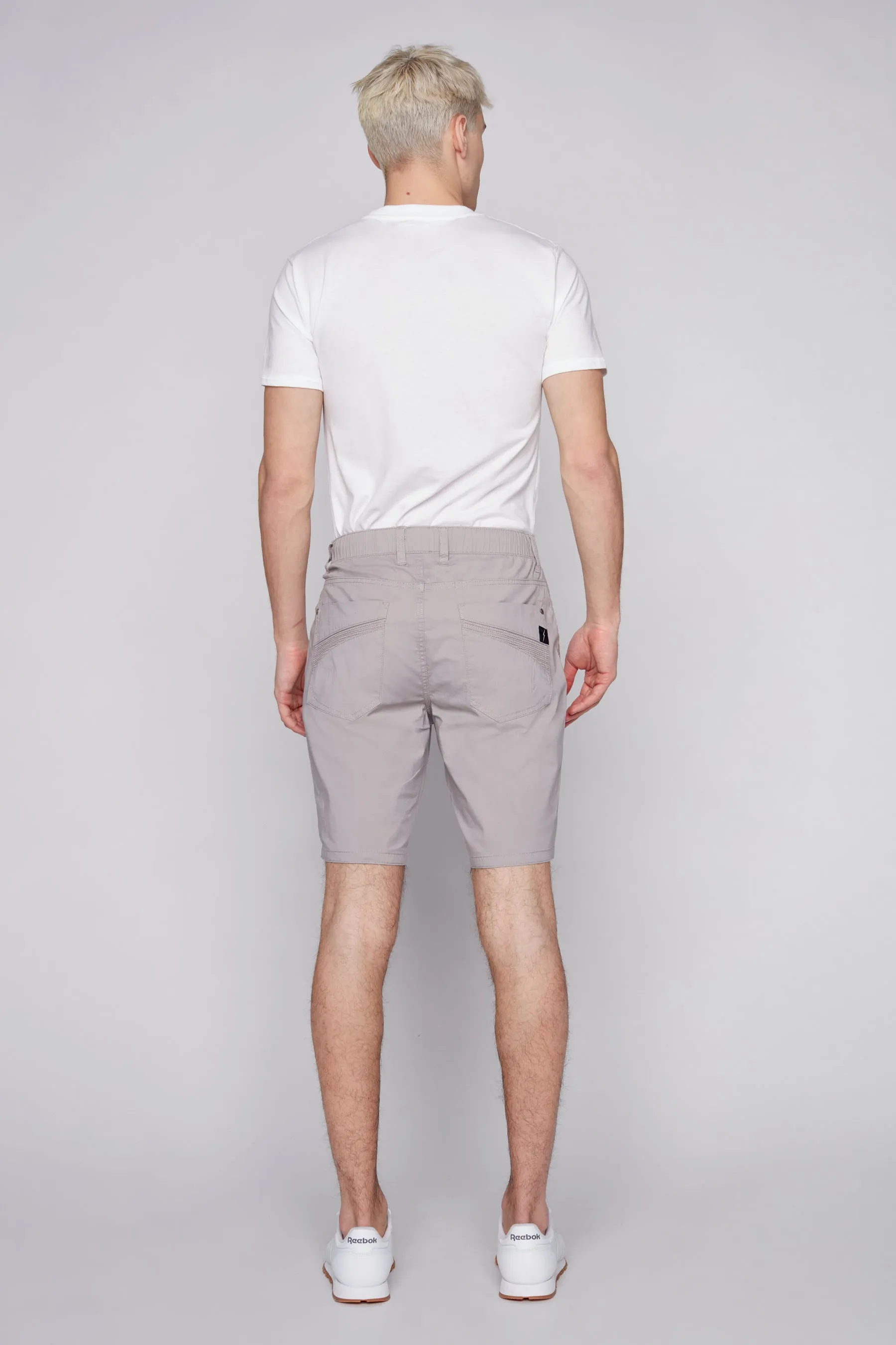 CASH - Mens Ripstop Moto Stitch Short - Light Grey