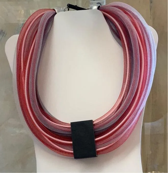 Christina Brampti Multi Strand Necklace with Aluminum Tube 1969