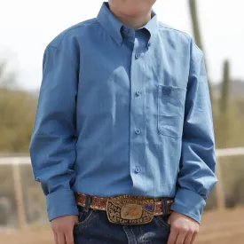 CINCH BOY'S SOLID BLUE SHIRT